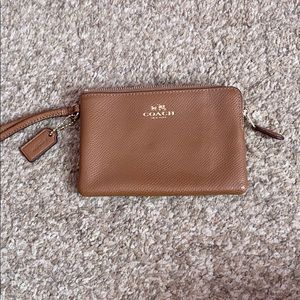 Brown Coach wristlet